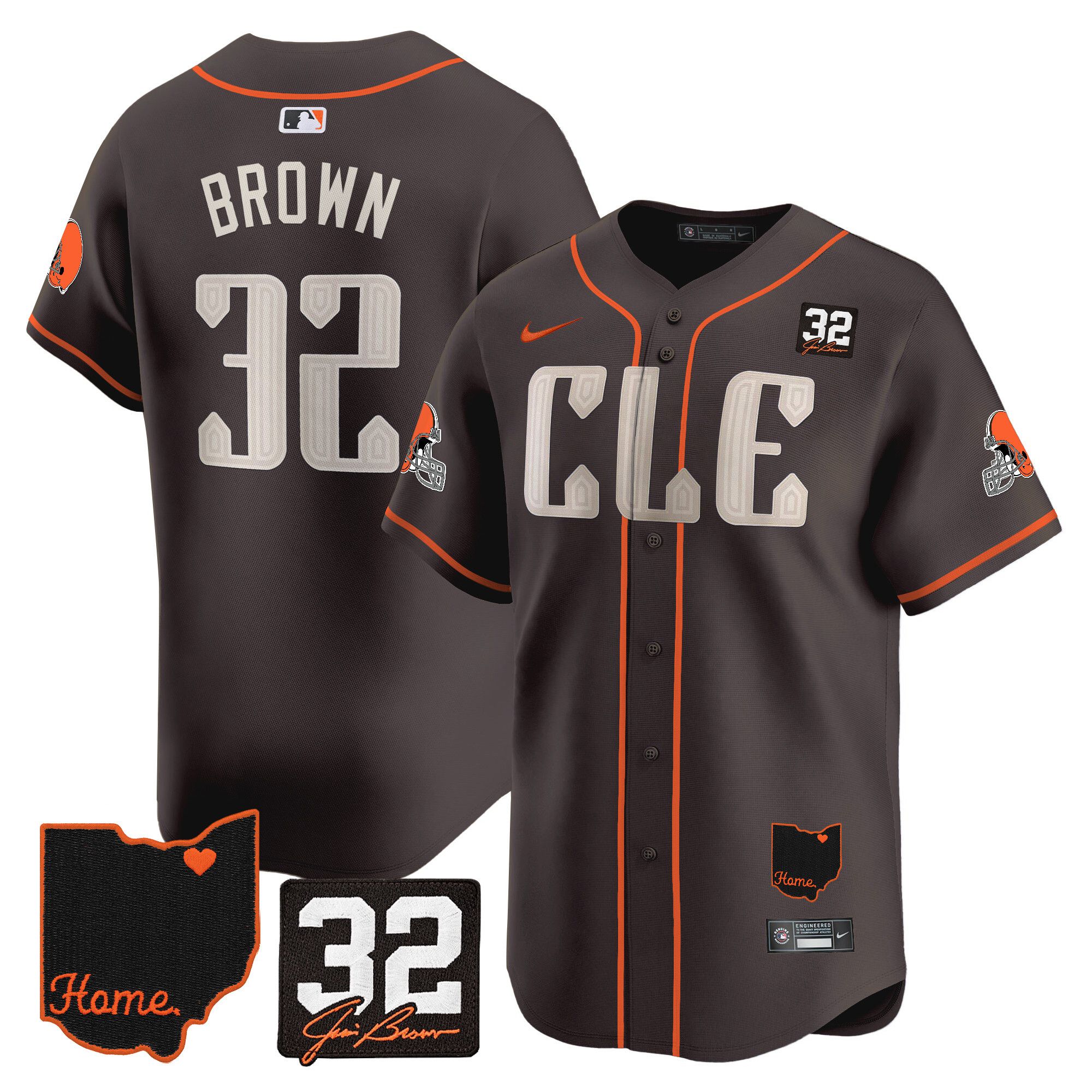 Men Cleveland Browns #32 Brown Brown Home Patch Vapor Premier Limited 2024 Nike NFL Jersey->indianapolis colts->NFL Jersey